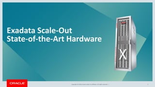 Copyright © 2018, Oracle and/or its affiliates. All rights reserved. |
Exadata Scale-Out
State-of-the-Art Hardware
5
 