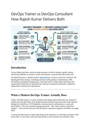 DevOps Trainer vs DevOps Consultant How Rajesh Kumar Delivers Both.docx