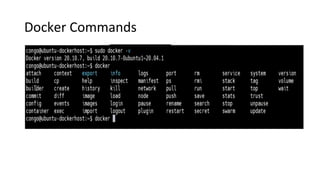 Docker Commands
 