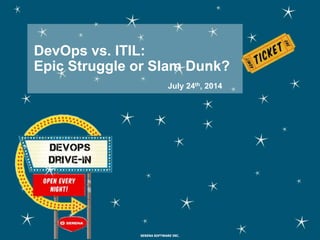 DevOps vs. ITIL:
Epic Struggle or Slam Dunk?
SERENA SOFTWARE INC.
July 24th, 2014
 