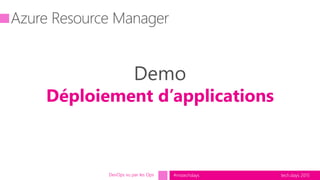 tech.days 2015#mstechdaysDevOps vu par les Ops
Demo
Déploiement d’applications
 