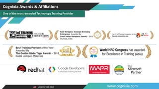 +1(973) 598-3969 www.cognixia.com
Cognixia Awards & Affiliations
One of the most-awarded Technology Training Provider
 