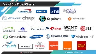 +1(973) 598-3969 www.cognixia.com
Few of Our Proud Clients
 