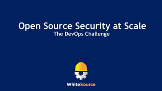 Open Source Security at Scale
The DevOps Challenge
 