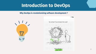 Introduction to DevOps
Introduction to DevOps
7
Why DevOps is revolutionizing software development ?
 