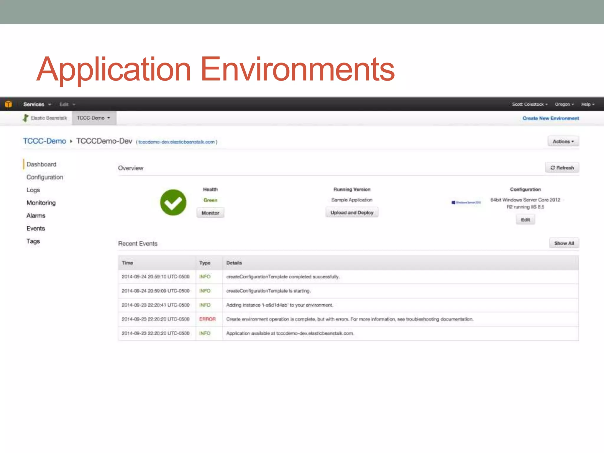 Application Environments 
 