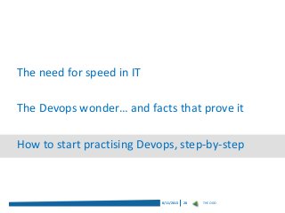 The need for speed in IT
The Devops wonder… and facts that prove it
How to start practising Devops, step-by-step

8/11/201...