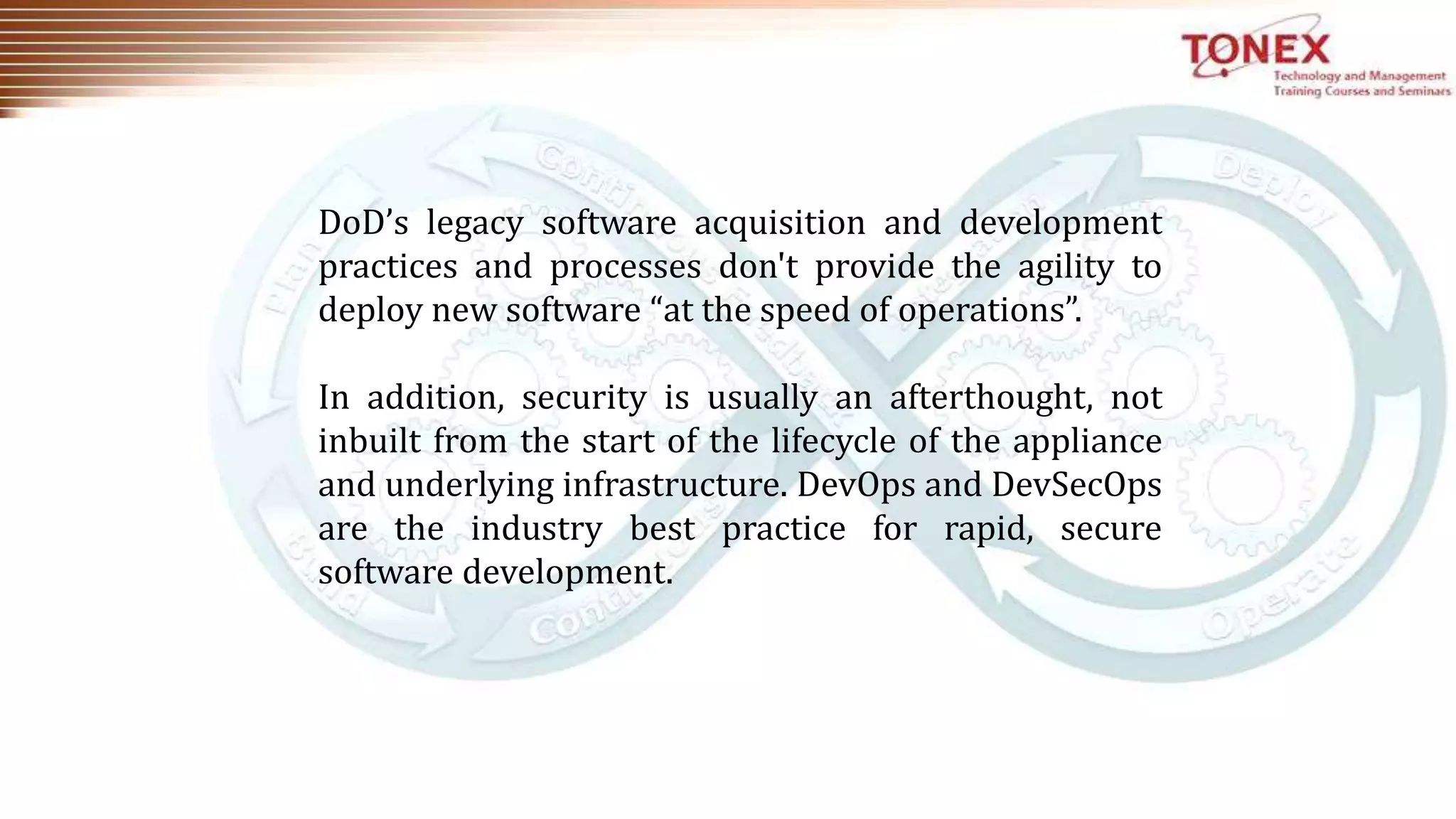 DevOps Workshop, DevOps for DoD Professionals | PPTX