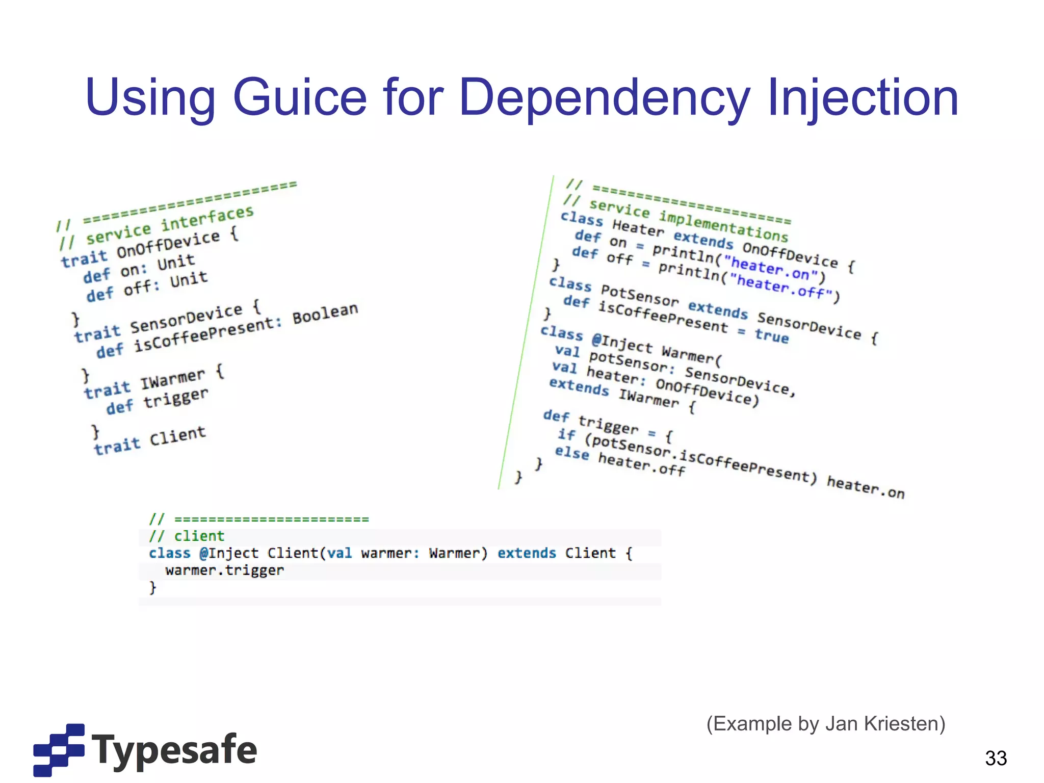 Using Guice for Dependency Injection (Example by Jan Kriesten) 