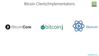 www.Mchain.uk
Bitcoin Clients/Implementations 19
Electrum
 