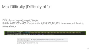 41
Max Difficulty (Difficulty of 1):
Difficulty = original_target / target
If diff= 6653303141405 it's currently 6,653,303,141,405 times more difficult to
mine a block
 