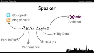 Speaker
        @pLopezFr
        blog.xebia.fr
                                             Architect

              Pablo Lopez
                                      Big Data
Fort Trafﬁc
                             DevOps
               Performance
                                                         3
 