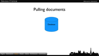 Pulling documents


                                                                           Database




Engine   Elast...