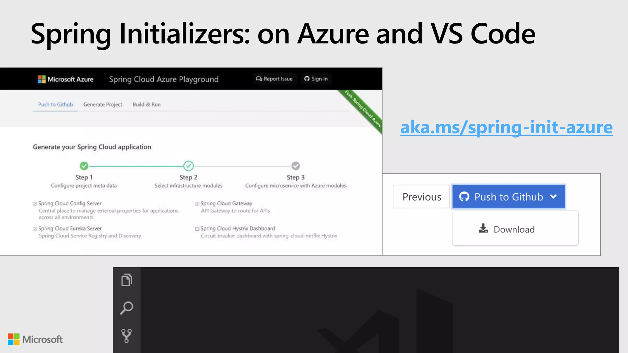 Spring Initializers: on Azure and VS Code
aka.ms/spring-init-azure
 