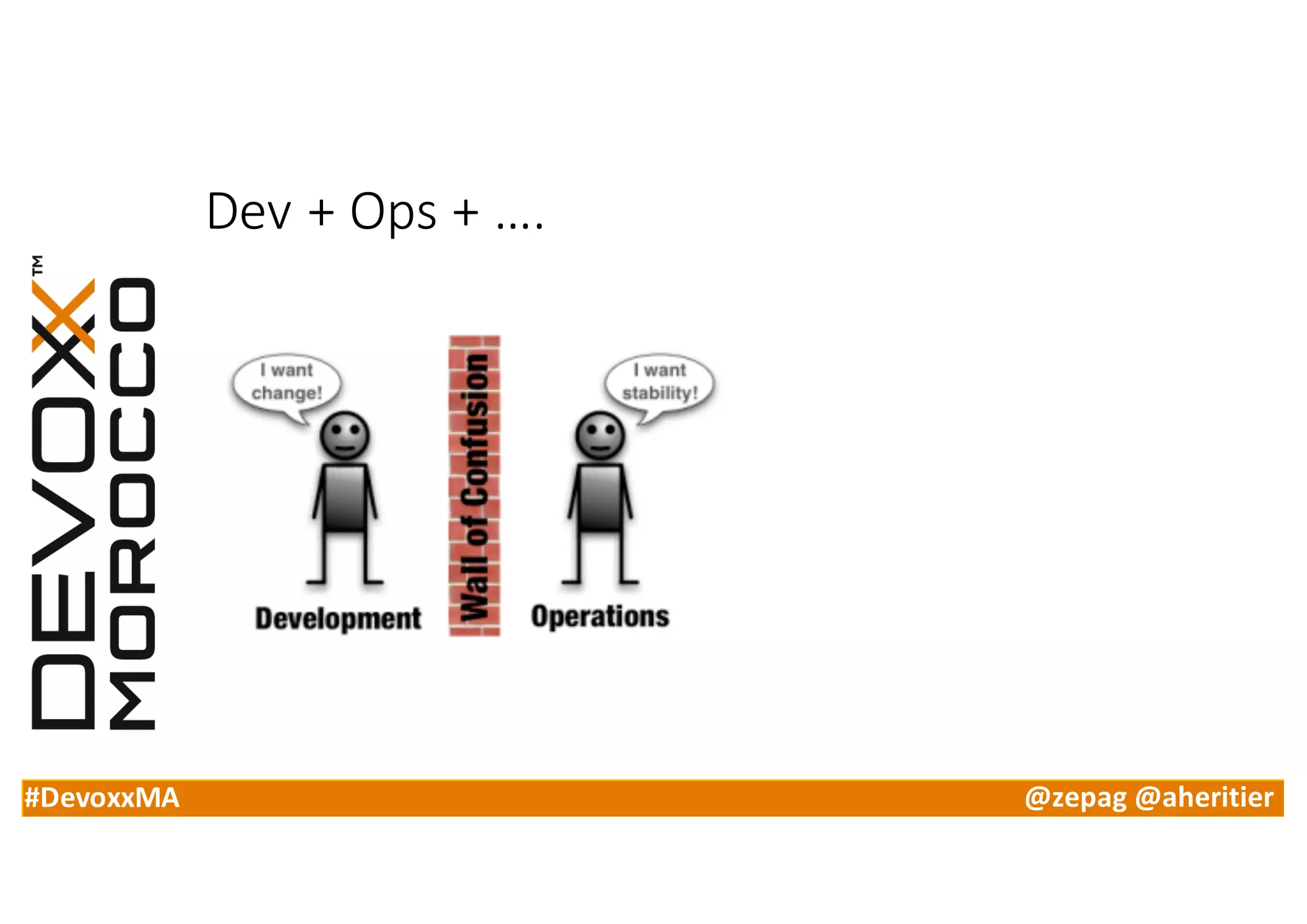 #DevoxxMA @zepag @aheritier
Dev	+	Ops	+	….
 
