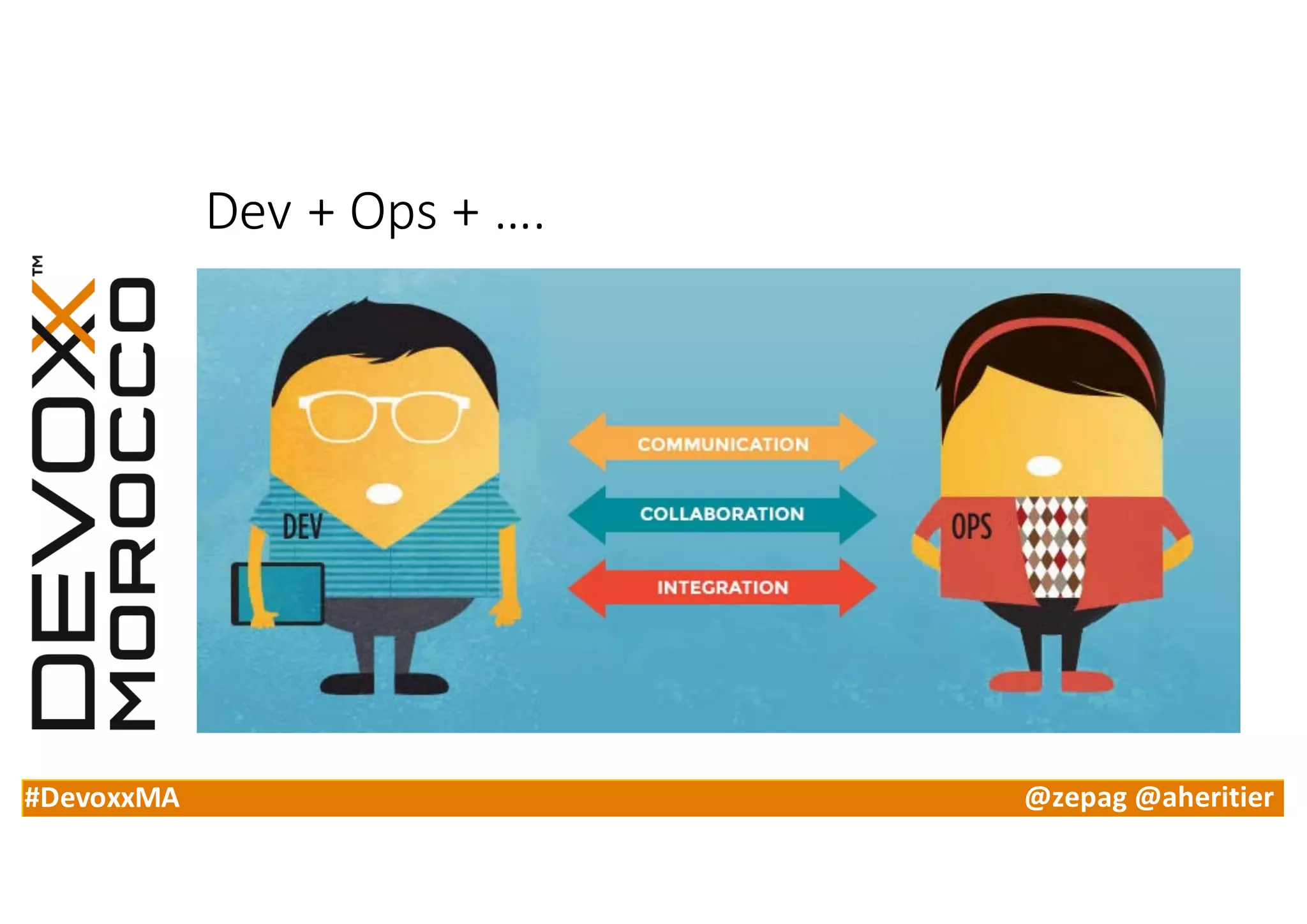 #DevoxxMA @zepag @aheritier
Dev	+	Ops	+	….
 