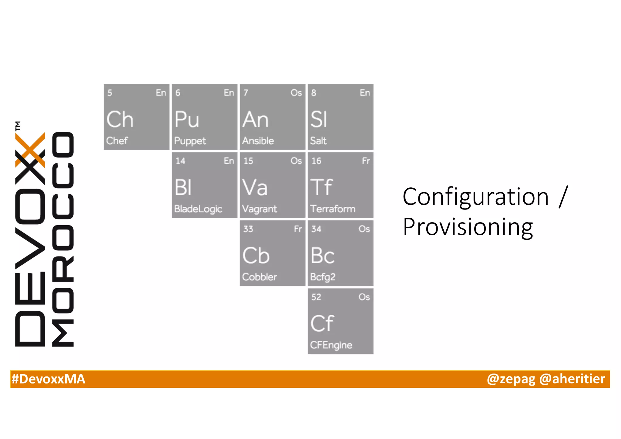 #DevoxxMA @zepag @aheritier
Configuration	/
Provisioning
 