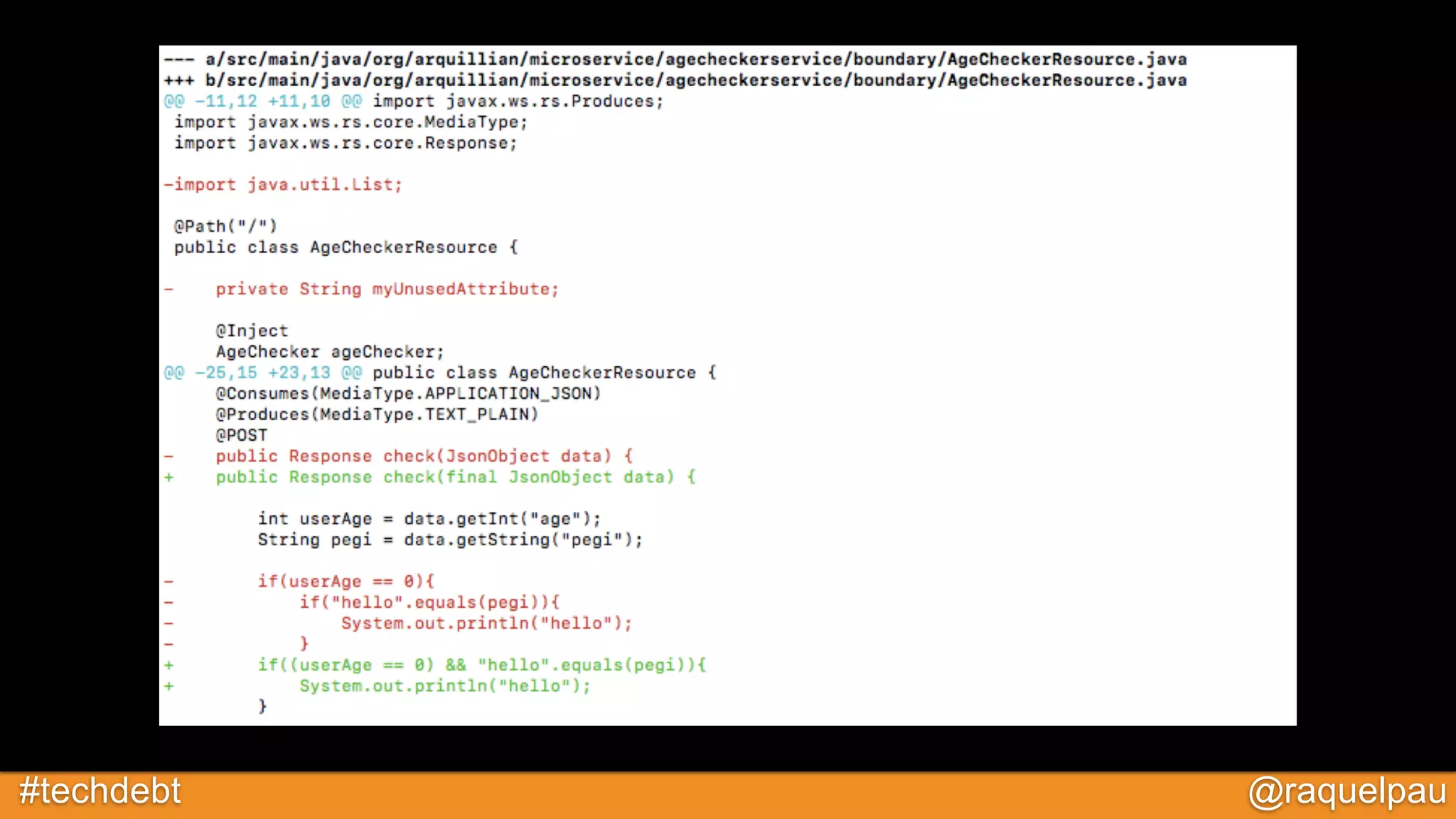 #techdebt @raquelpau
 