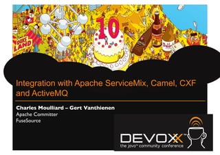 Integration with Apache ServiceMix, Camel, CXF
and ActiveMQ
Charles Moulliard – Gert Vanthienen	

Apache Committer	

FuseSource	

 
