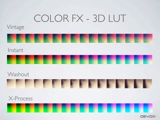 Vintage

Instant

Washout

X-Process

COLOR FX - 3D LUT

 
