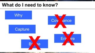 What do I need to know?

              Why
                             Covariance

              Capture

                                 Erasure
                    Bridge
© OCTO 2011                                12
 