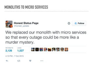 MONOLITHS TO MICRO SERVICES
 