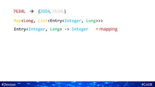 7634L {2004, 7634L}
Map<Long, List<Entry<Integer, Long>>>
Entry<Integer, Long> -> Integer = mapping
 