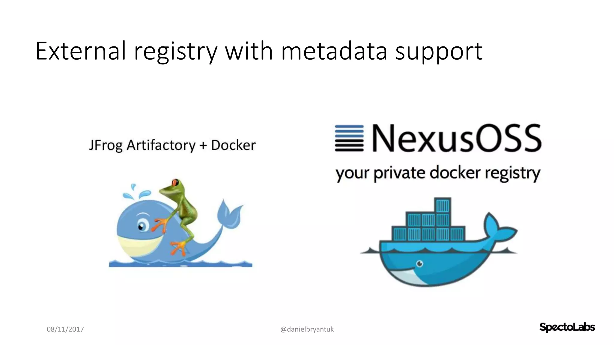 External registry with metadata support
08/11/2017 @danielbryantuk
 