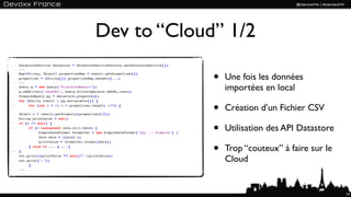Devoxx: Tribulation d'un développeur sur le Cloud