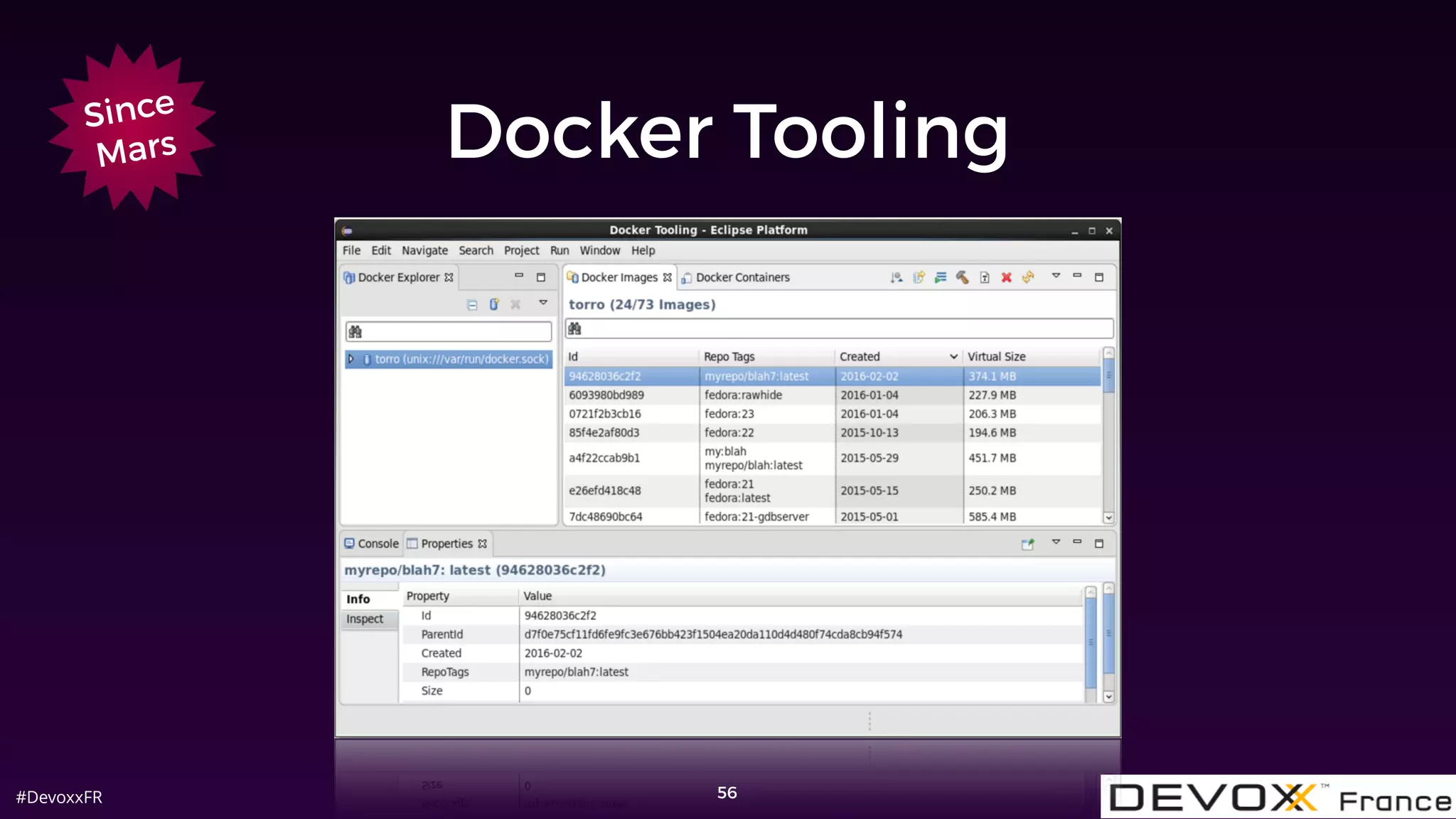 #DevoxxFR
Docker Tooling
56
Since
Mars
 