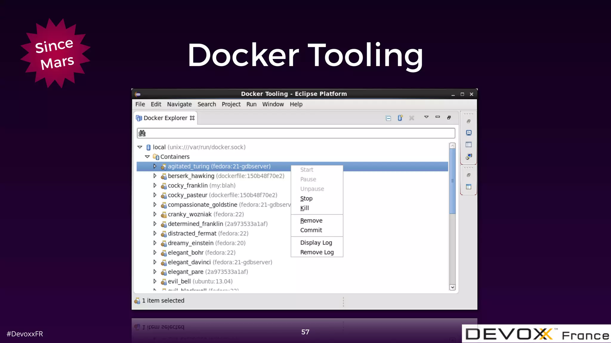 #DevoxxFR
Docker Tooling
57
Since
Mars
 