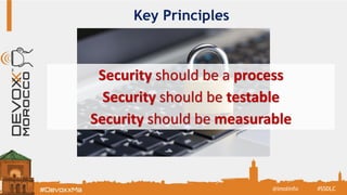 Key Principles
Security should be a process
#SSDLC@imolinfo
Security should be testable
Security should be measurable
 