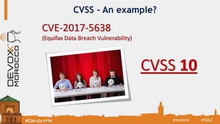 CVSS - An example?
CVSS 10
CVE-2017-5638
(Equifax Data Breach Vulnerability)
#SSDLC@imolinfo
 