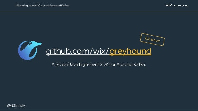 @NSilnitsky
A Scala/Java high-level SDK for Apache Kafka.
github.com/wix/greyhound
Migrating to Multi Cluster Managed Kafka
0.2 is out!
 