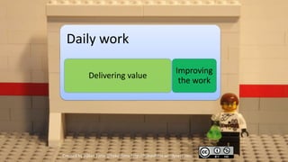Daily work

                                                         Improving
             Delivering value
                                                          the work




Created by Håkan Forss @hakanforss http://hakanforss.wordpress.com
 