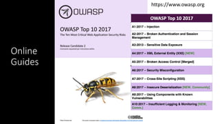 Online
Guides
https://www.owasp.org
 