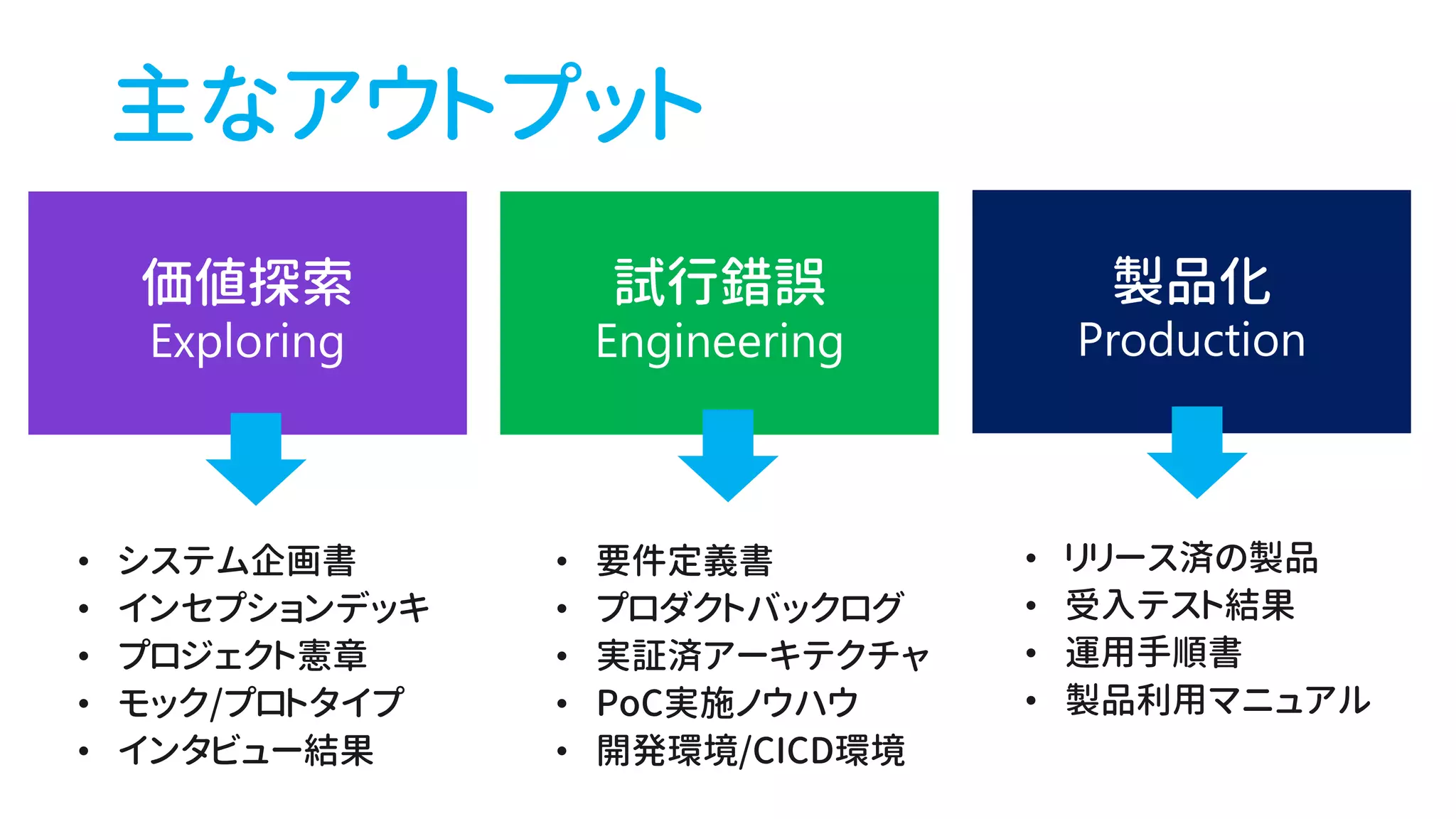 主なアウトプット
 