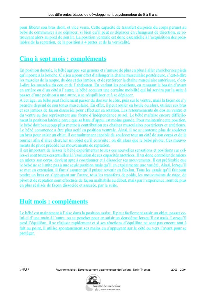 Developpement Psychomoteur Developpement Psychomoteur