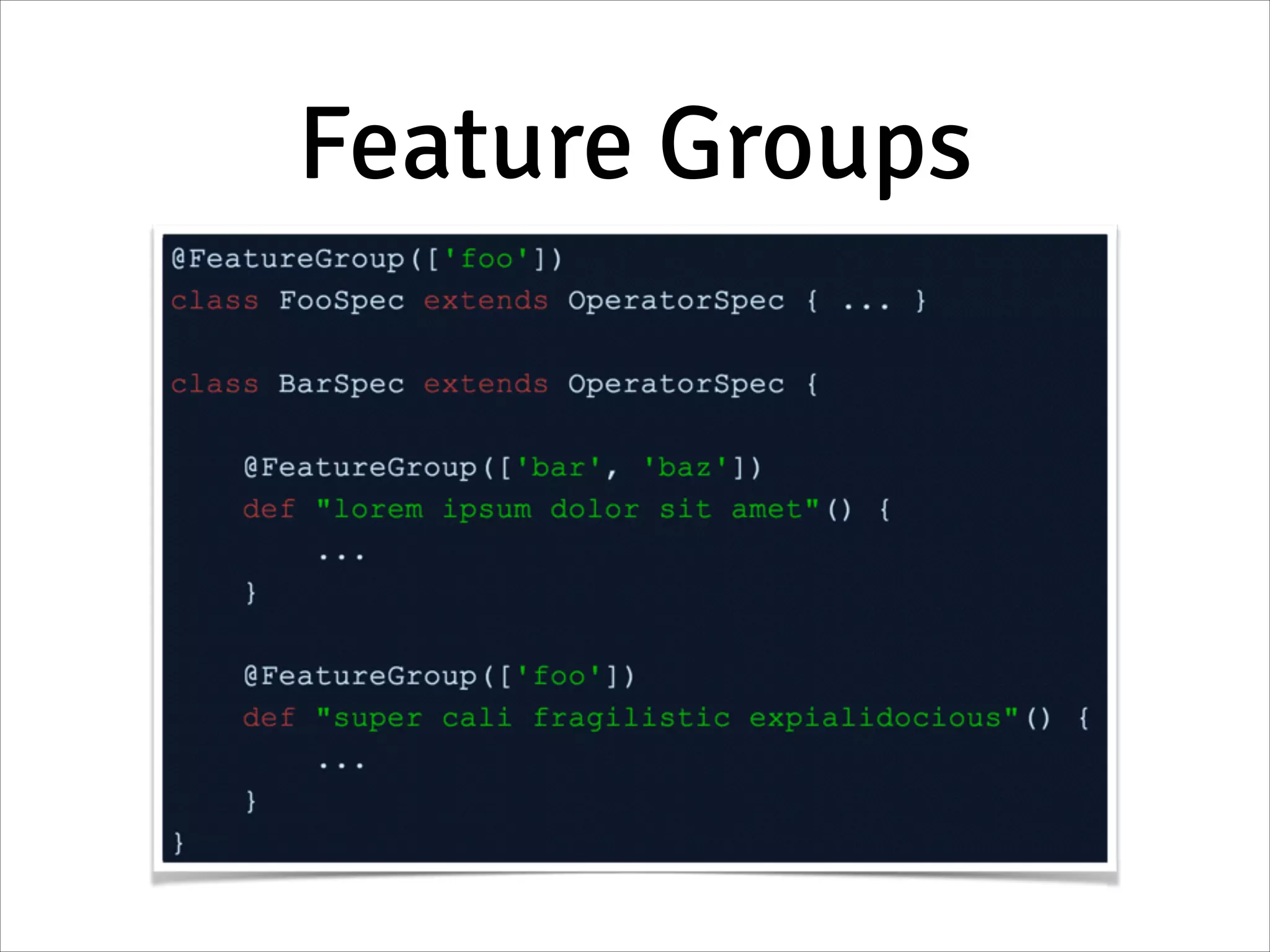 Feature Groups
 