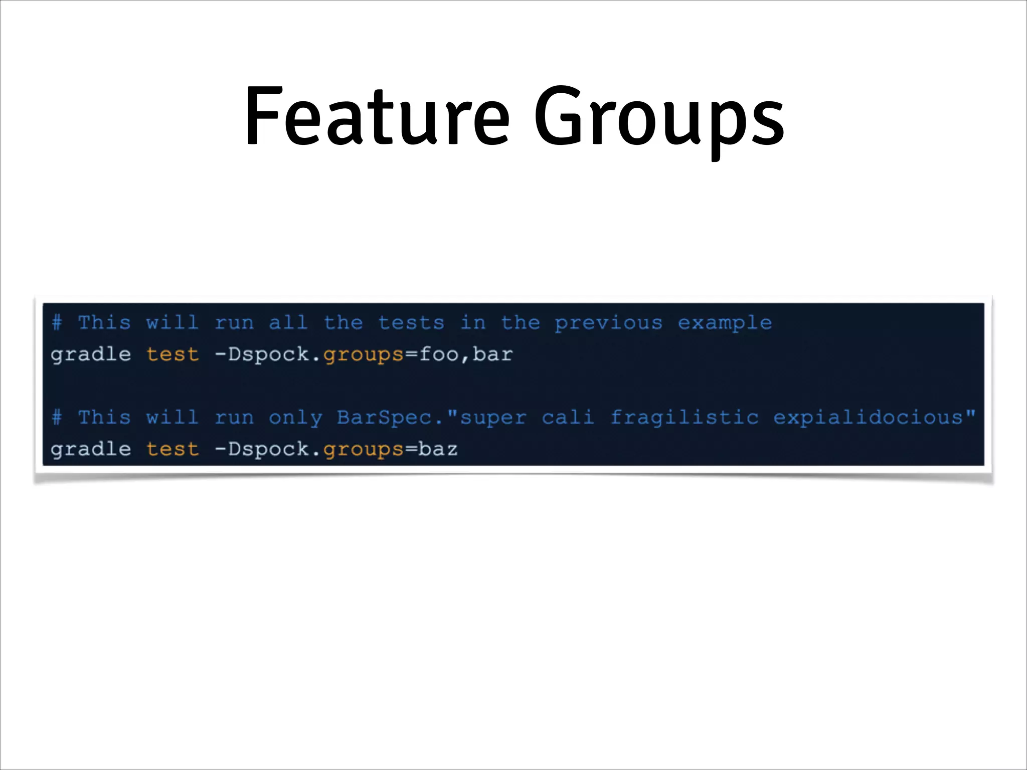 Feature Groups
 