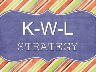 K-W-L
STRATEGY
 