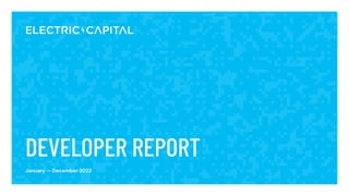 Developer Report
January — December 2022
 