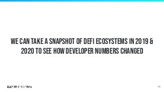 We can take a snapshot of defi ecosystems in 2019 &
2020 to see how developer numbers changed
108
 