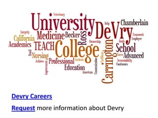 Devry Careers
Request more information about Devry
 
