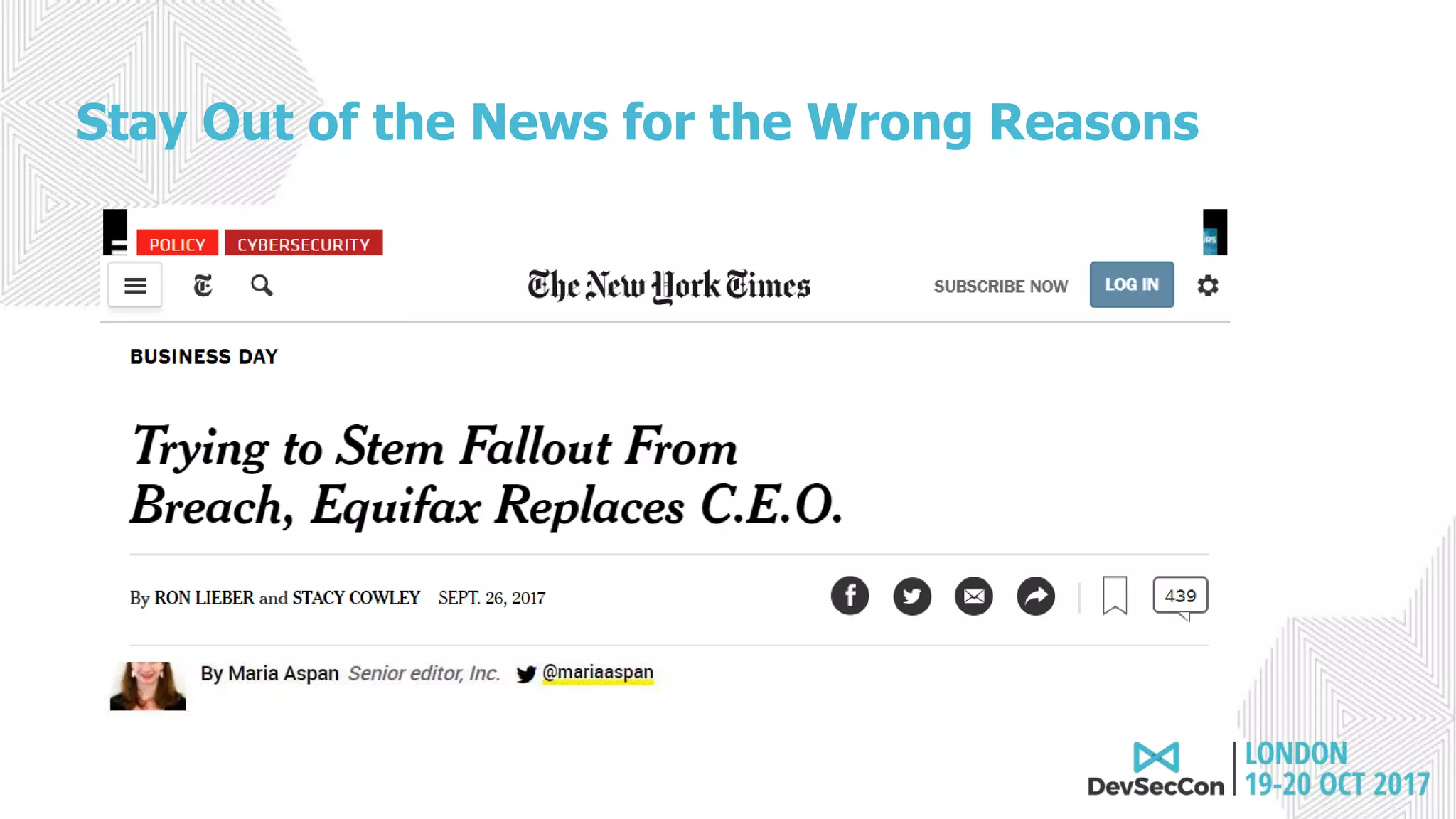 Stay Out of the News for the Wrong Reasons
 