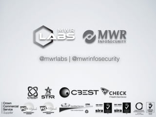 @mwrlabs | @mwrinfosecurity
 