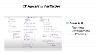 • Planning
• Development
• CI Process
Pipeline Of CI
CI process in DevSecOps
 