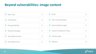 19
Beyond vulnerabilities: image content
 