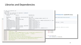 Libraries and Dependencies
17
What really makes your application?
1. The code you wrote
●
“our code”, “custom code”
2. Platform API and standard libraries
●
Django, ASP.NET, DropWizard, JAX-WS, Node.js
3. 3rd party libraries
●
Include a dozen, you’ll get hundreds – chain reaction
 