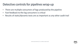 © 2019,Amazon Web Services, Inc. or its affiliates. All rights reserved.
Detective controls for pipelineswrap-up
• There a...